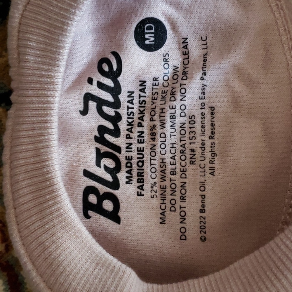BLONDIE Light Pink Sweatshirt M - Picture 4 of 4